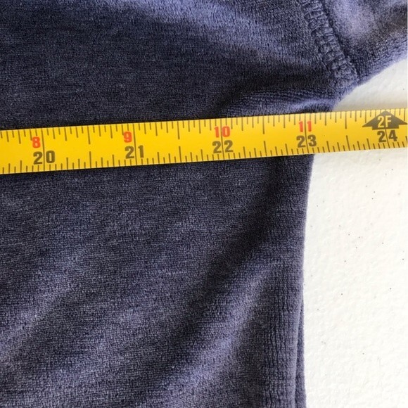 Westbound Velour Kangaroo Pocket Side Slit Bottom Dusty Blue Gray Women's Large - Picture 6 of 12